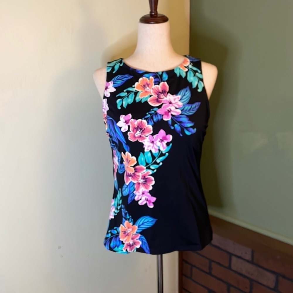 12 D Lands End Tankini Swim Top A06 6527